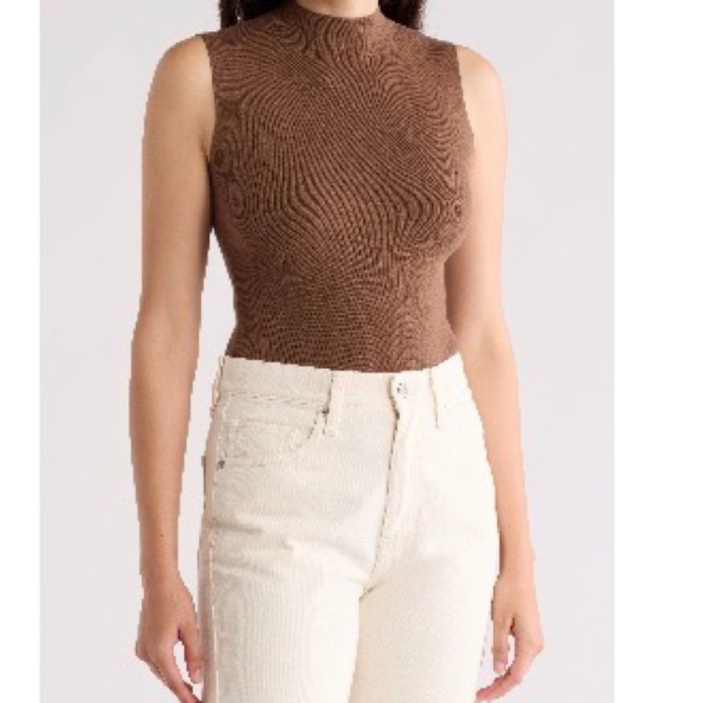 Elegant Brown Sleeveless Bodysuit